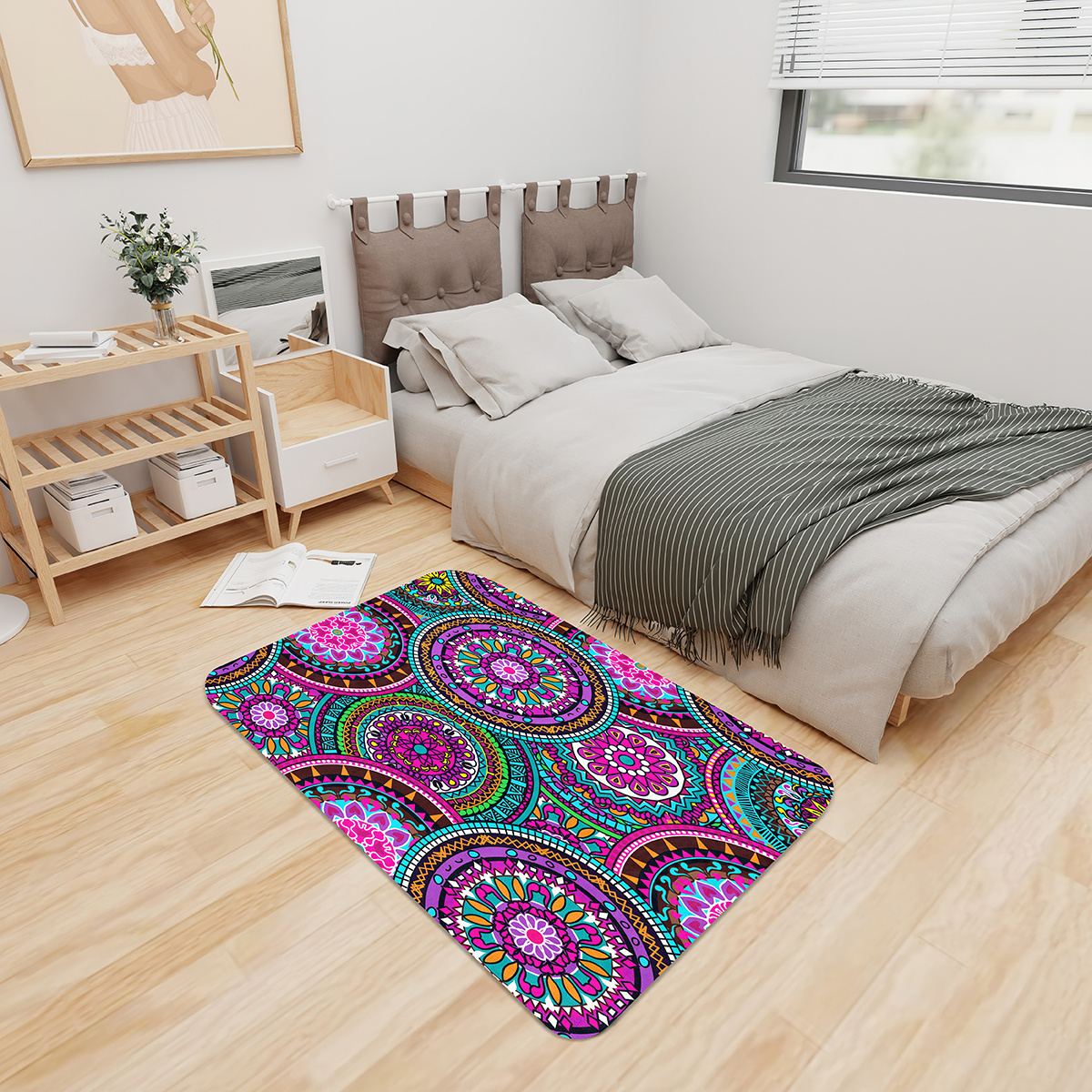 Mandala Pattern Printed Kitchen Floor Mat Boho Home - Temu