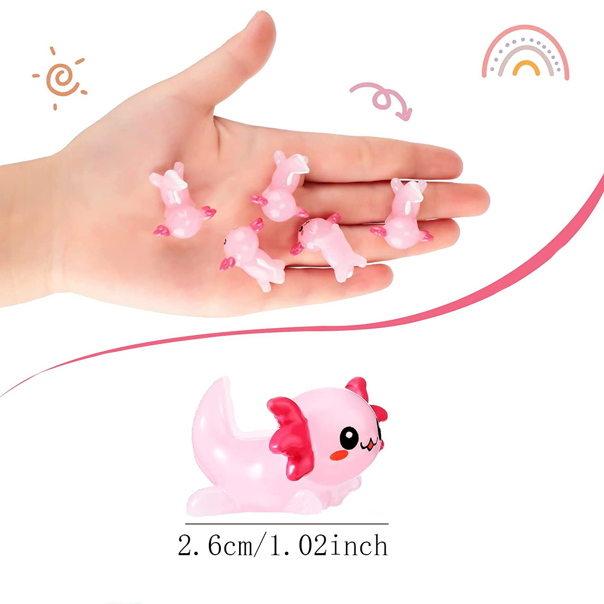  CCINEE 20 pcs Mini Resin Axolotl Slime Charm Axolotl, Tiny  Animal Figurine Miniature Figures Garden Landscape Aquarium Dollhouse  Ornament Potted Plants Decor DIY Crafts for Christmas Birthday Party : Toys  