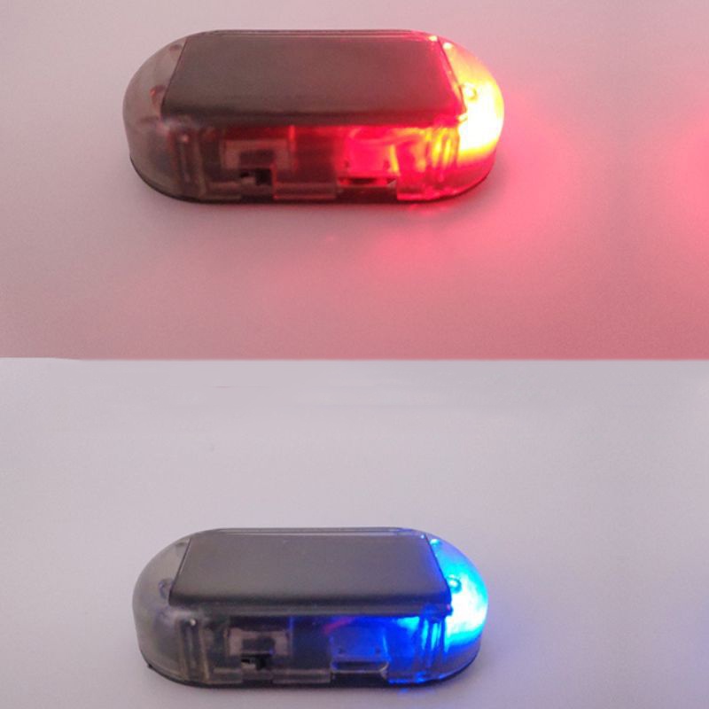 ANKIA 2 Stück Solar Power Fake Auto Alarm LED Licht Simulierte Dummy  Warnung Anti-Diebstahl LED Blinklicht Sicherheitslicht Auto Alarm System  Lampe