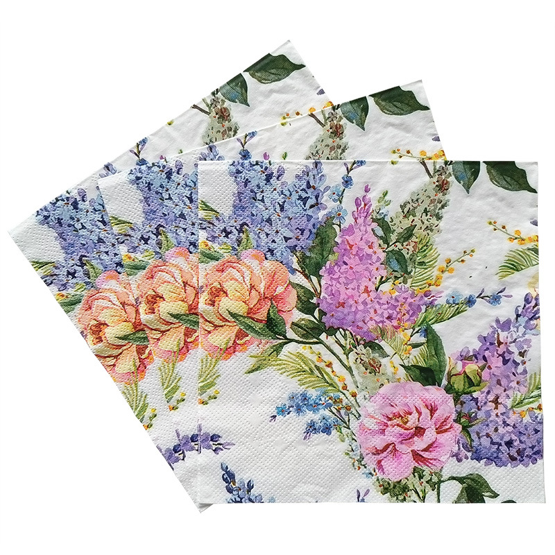 Colorful Flower Napkins Decorative Napkins For Decoupage - Temu