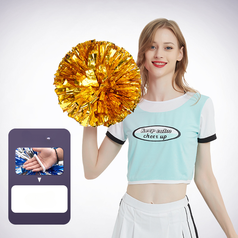 1pair Cheerleading Pompom for Gold Violet