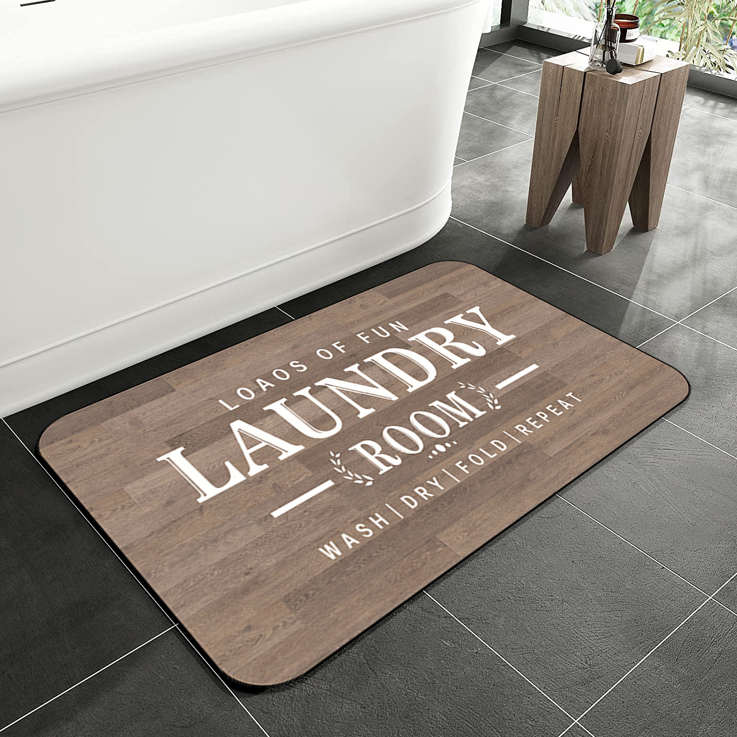 1pc Alfombra Antideslizante Para El Suelo, Alfombra Para La Lavandería,  Felpudo De Entrada, Alfombra De Baño Para Lavandería De Autoservicio,  Alfombra, Decoración De La Lavandería, Alfombra Para El Balcón  40*60/50*80/40*120/50*47.24/19.69*62.99