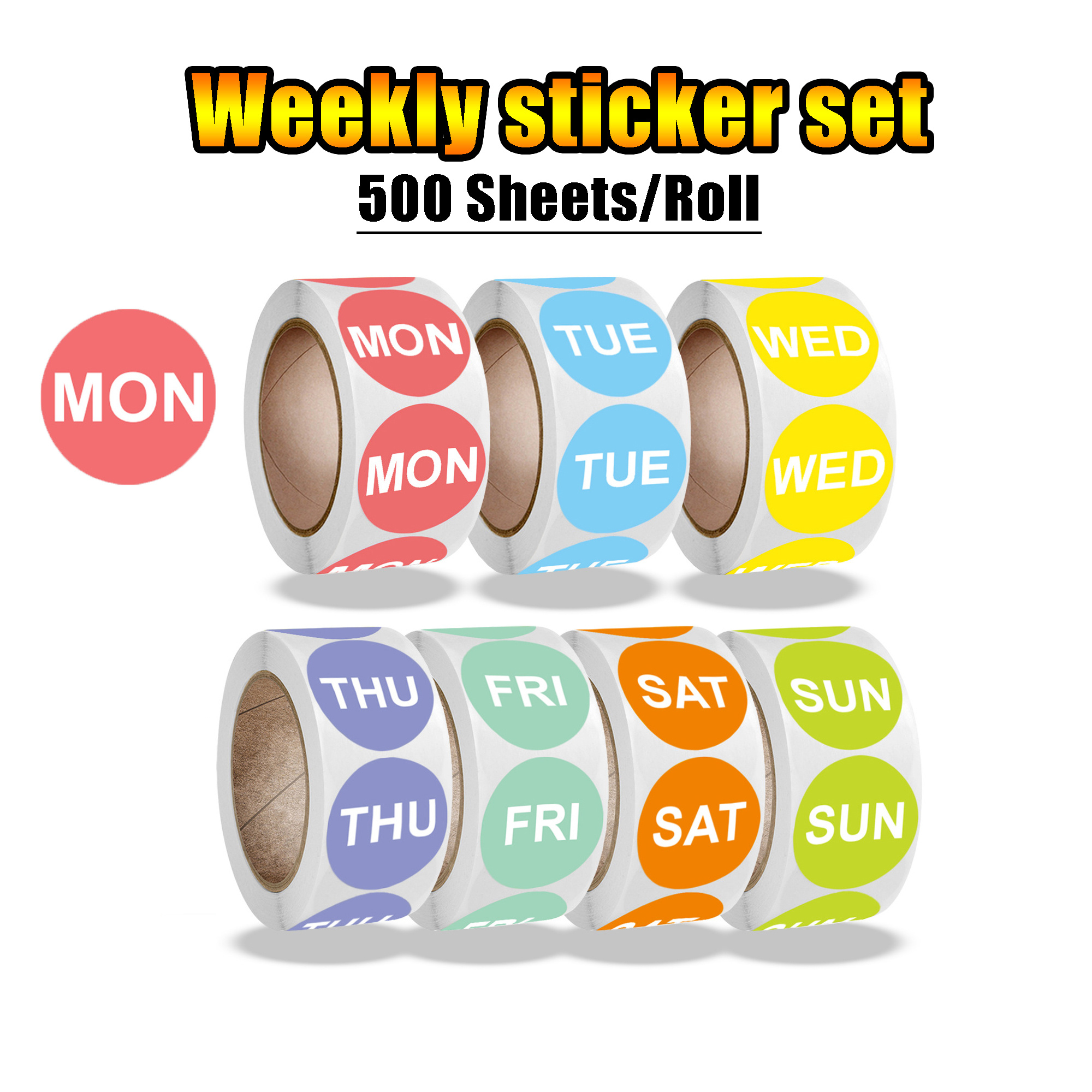 Week Stickers Monday To Sunday English Colorful Date Marker Sticker Labels  - Temu Bulgaria