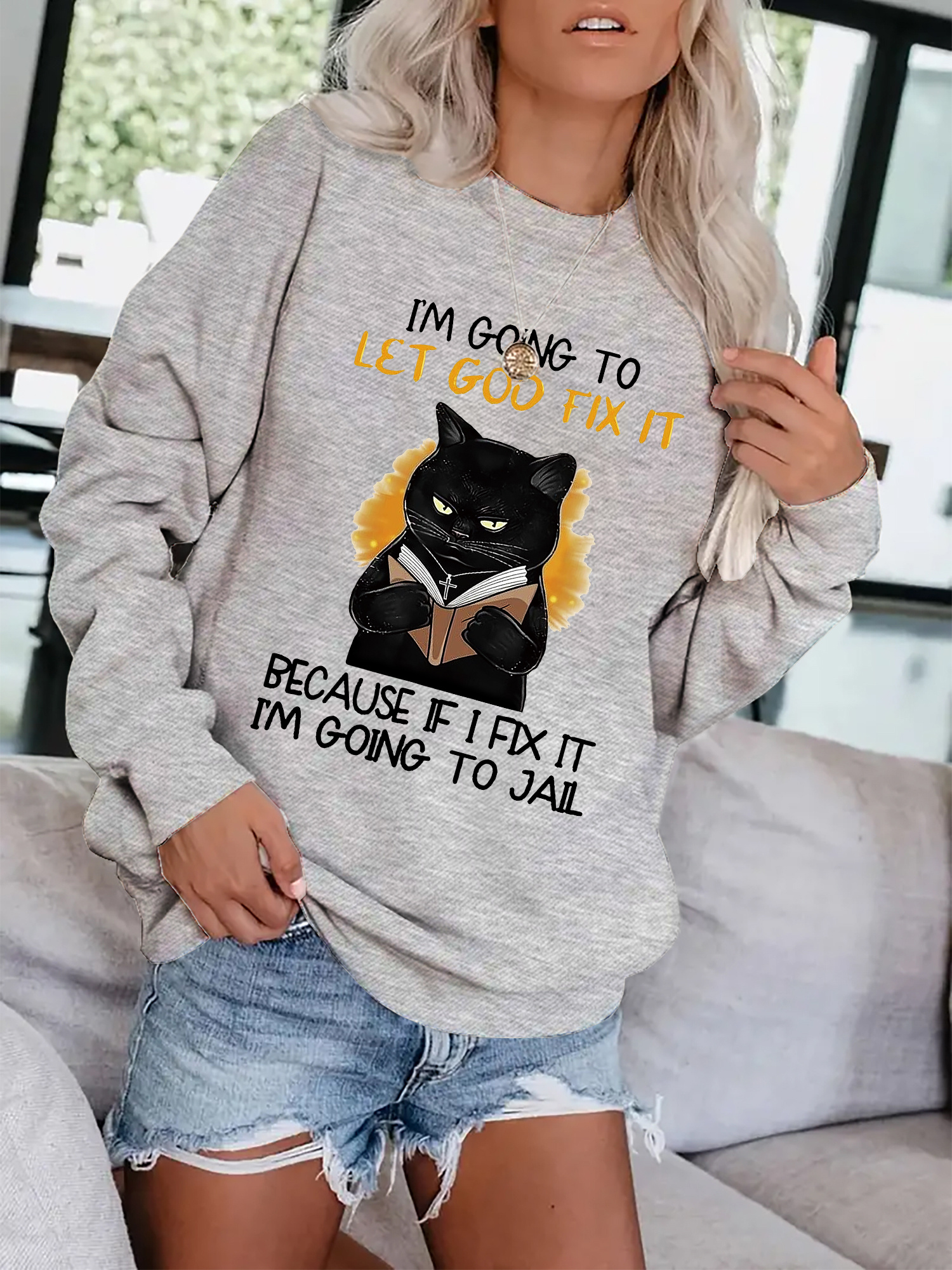 Cool clearance cat sweatshirt