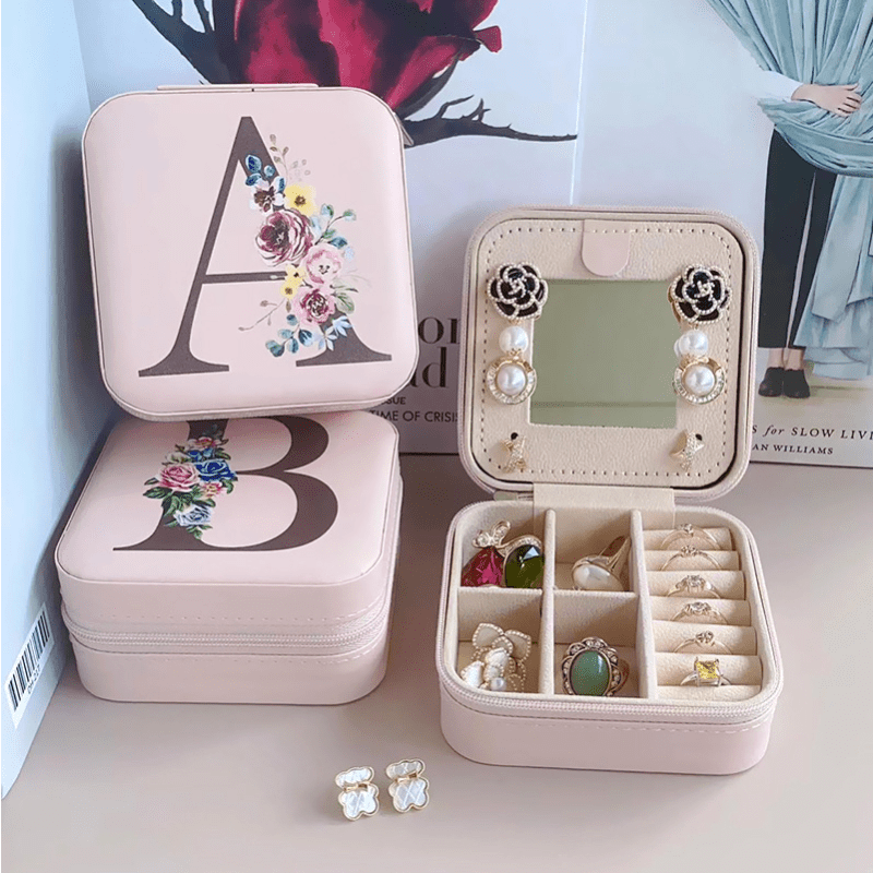 Yiluana Mini Travel Jewelry Box Portable Jewelry Case for Earring, Ring,  Necklace,Bracelet Small Jewlery Organizer with Zipper and Mirror (Bike) :  Clothing, Shoes & Jewelry 