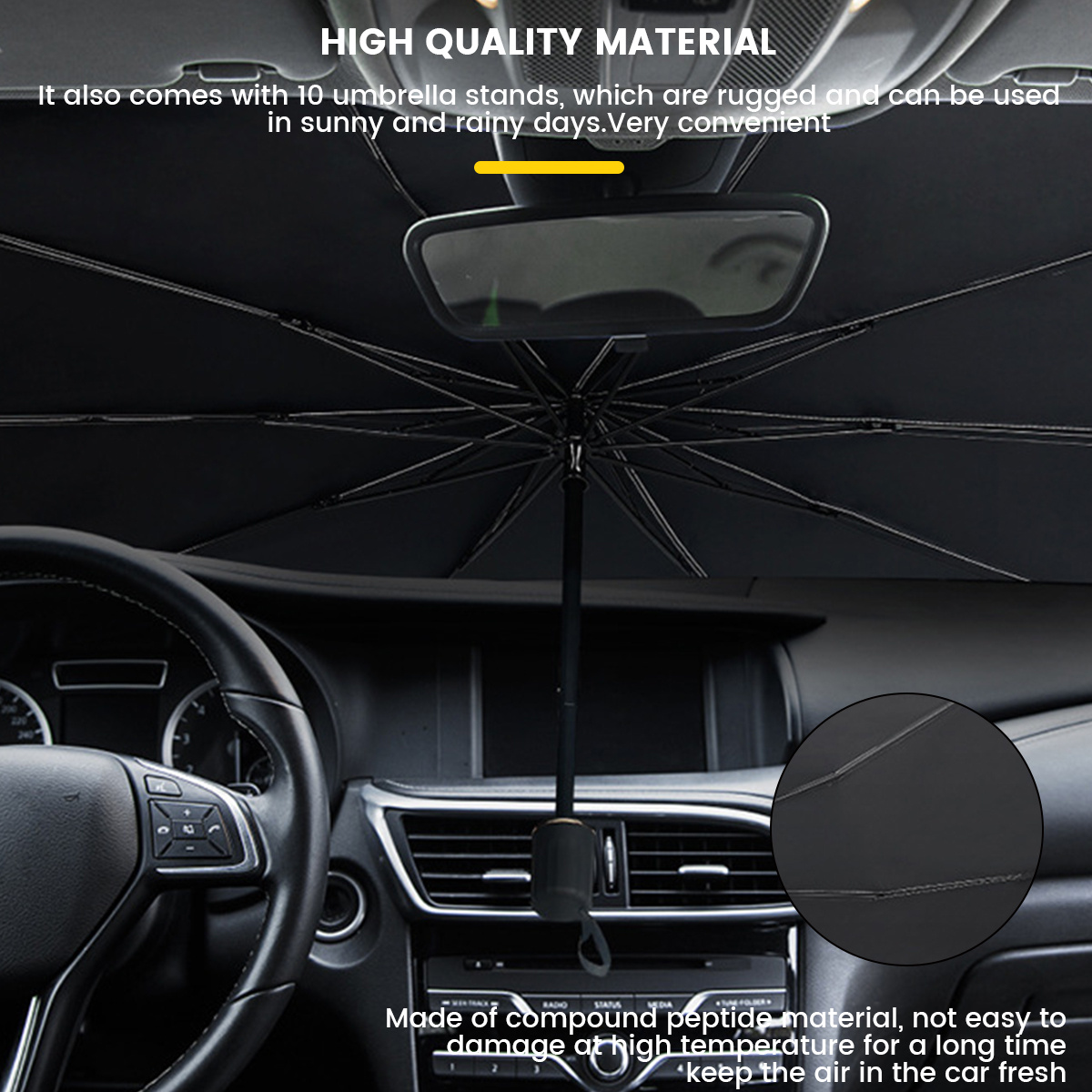 Car Windshield Sun Shade Umbrella 360° Rotation Foldable - Temu