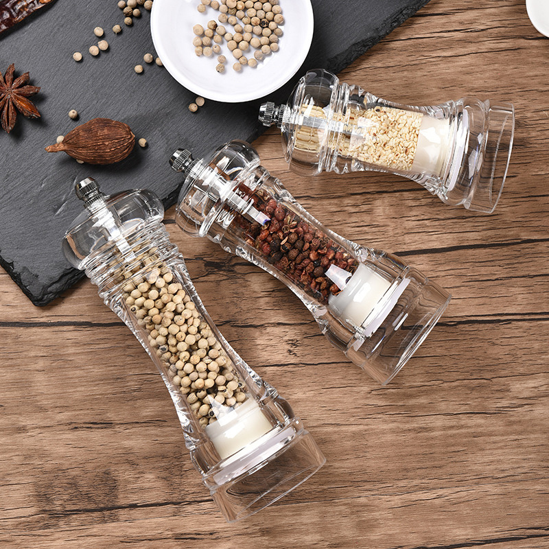 Salt and Pepper Grinder Set of 2 - Tall Salt and Pepper Shakers with Adjustable Coarseness by Ceramic Rotor - Stainless Steel Pepper Mill Shaker and