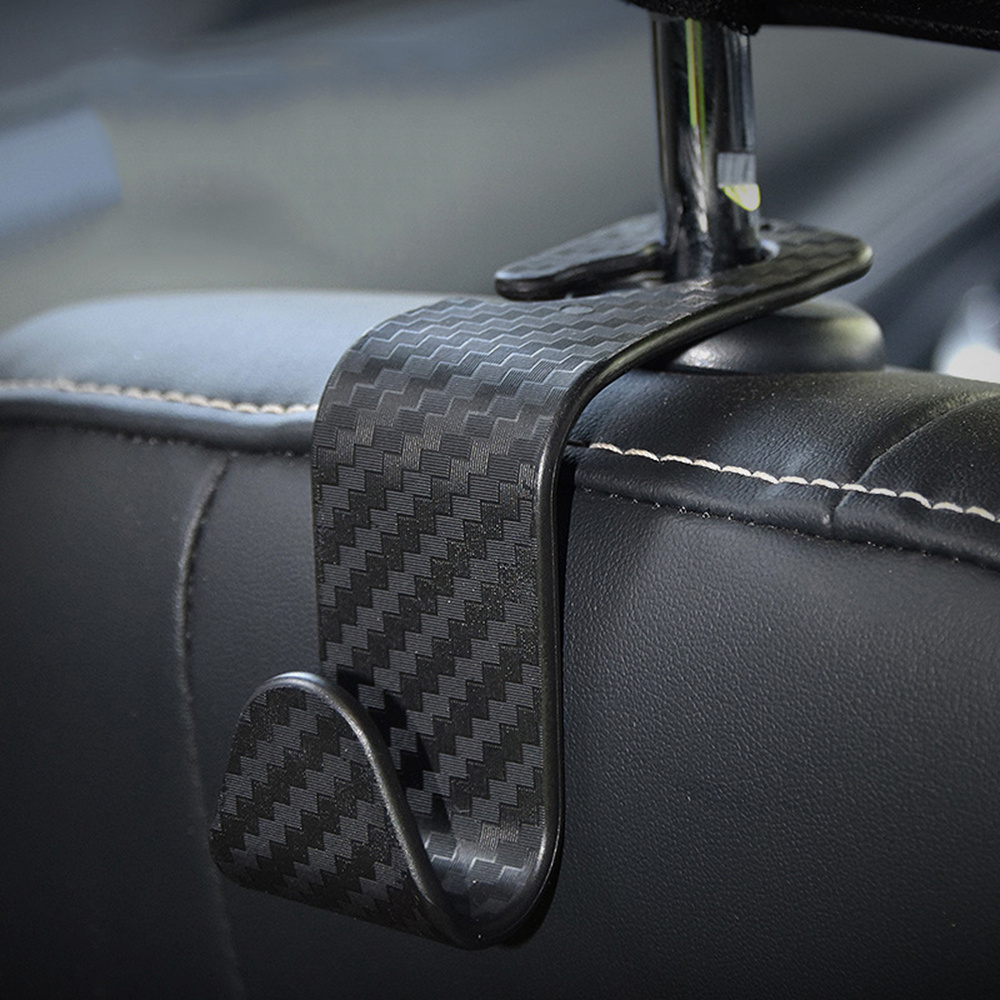 Crochet d'appui-tête pour siège de voiture en Fiber de carbone, avec  support universel pour téléphone portable, crochet multifonctionnel pour  siège arrière, pour sacs à main et sacs - AliExpress