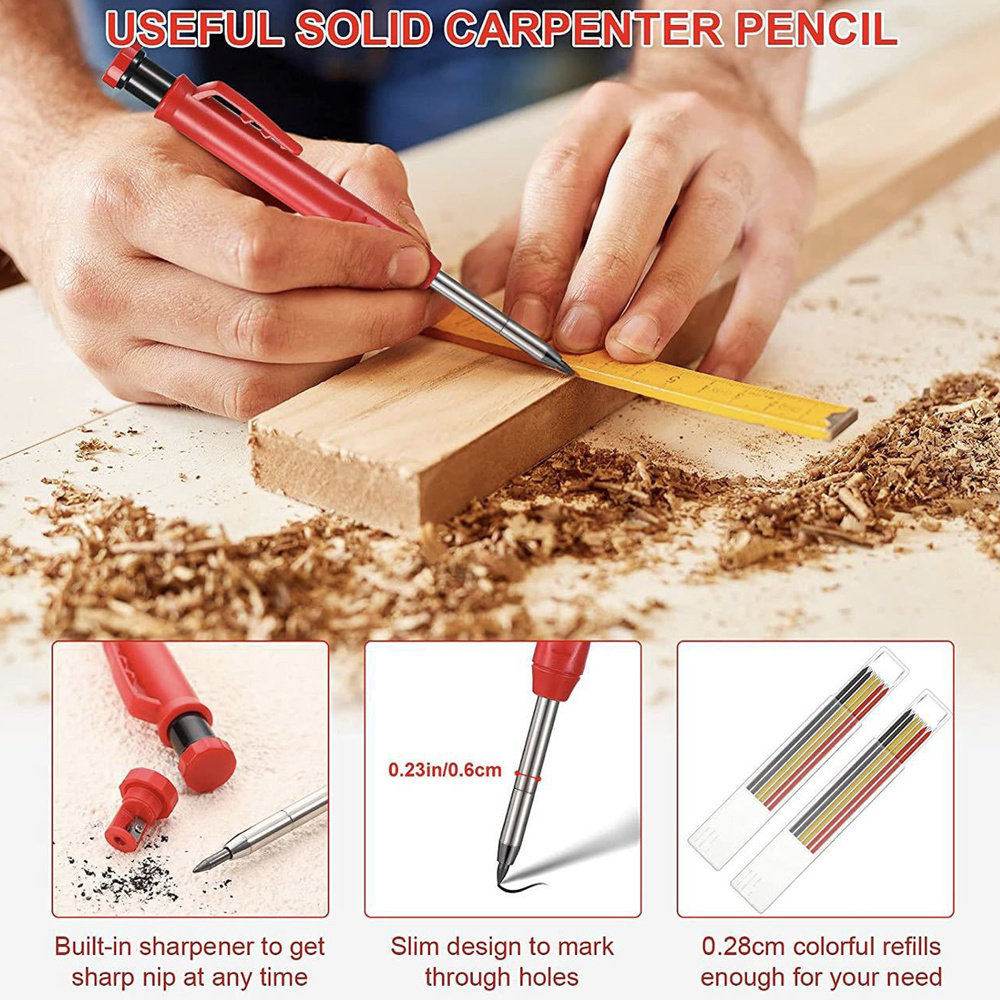 Carpenter Pencils Flat Octagonal Hard Black Woodworking - Temu