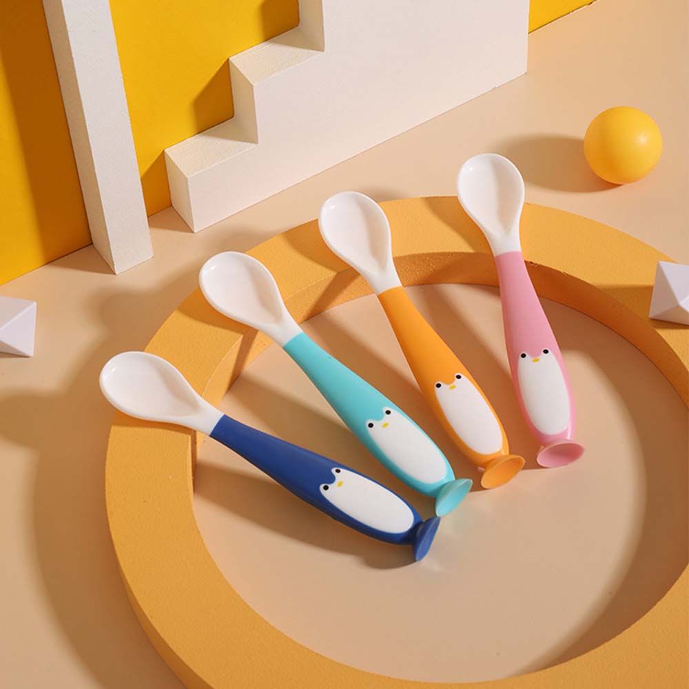 Silicone Baby Spoon Fork Utensils Set Eat Training Auxiliary Food Toddler  Bendab