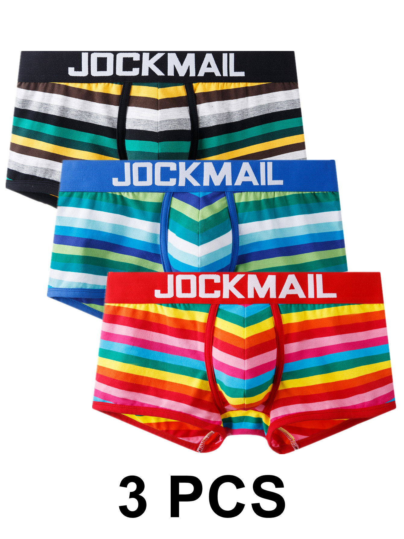 Lgbtq Pride Men's Casual Rainbow Striped Boxer Briefs - Temu