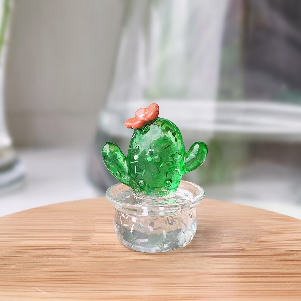 Car Dashboard Ornament Cute Green Plant Cactus Small Potted Spring Office  Cab Small Gadget Decoration Interior