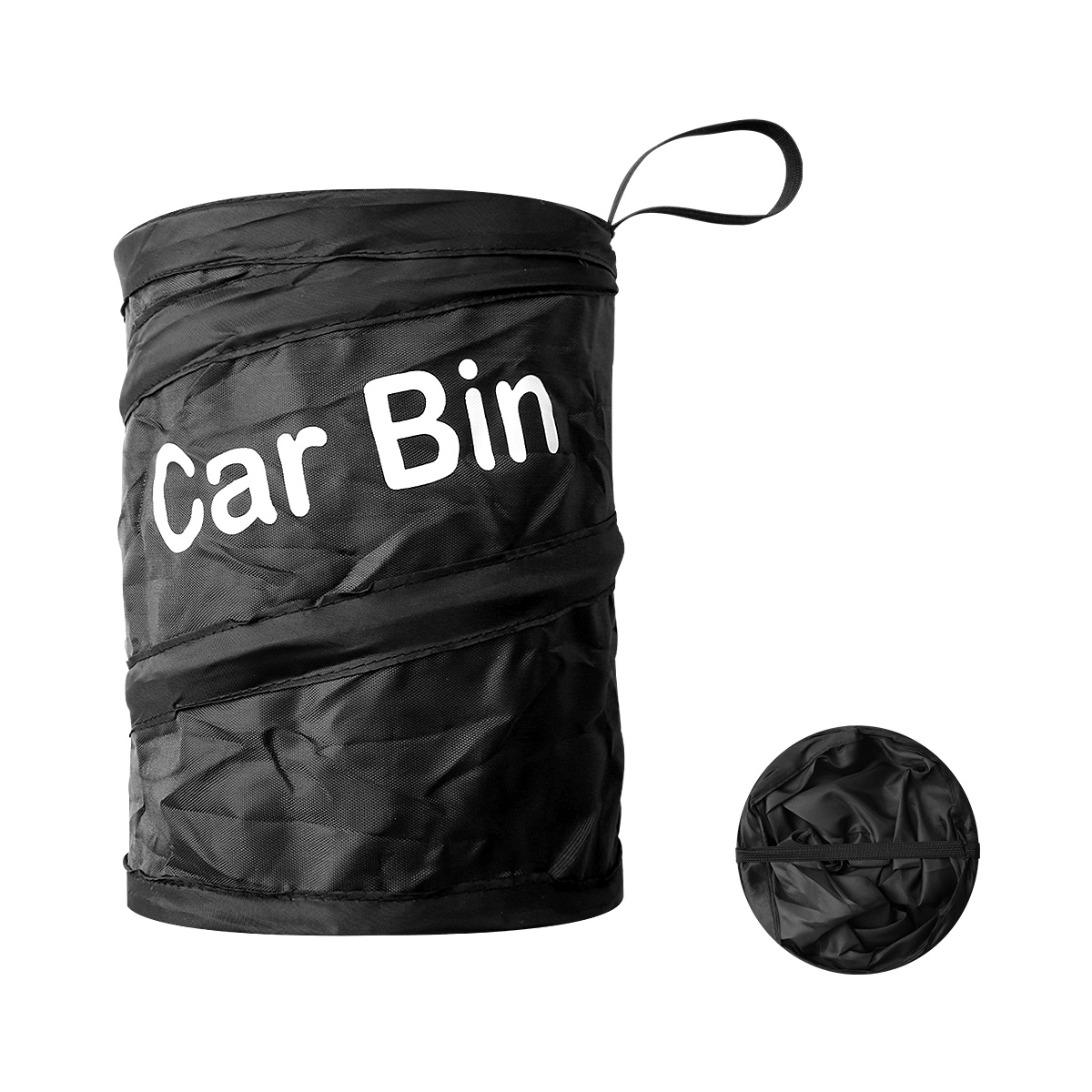 Black Waterproof Hanging Car Trash Can Garbage Bag with Lid