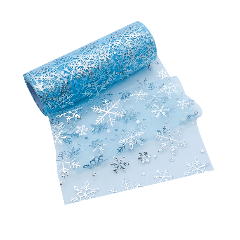10y Snowflake Silver Foil Sheer Fabric Tulle Ribbon Netting - Temu