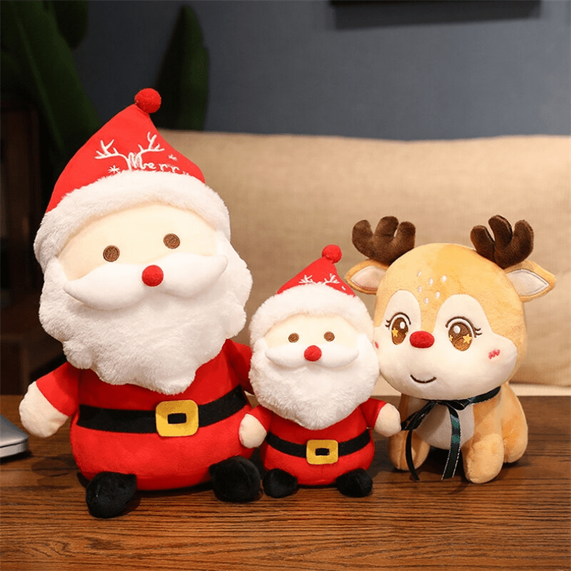 Merry Christmas Cute Santa Claus And Reindeer Plush Toys Christmas Pillow  Series - Temu