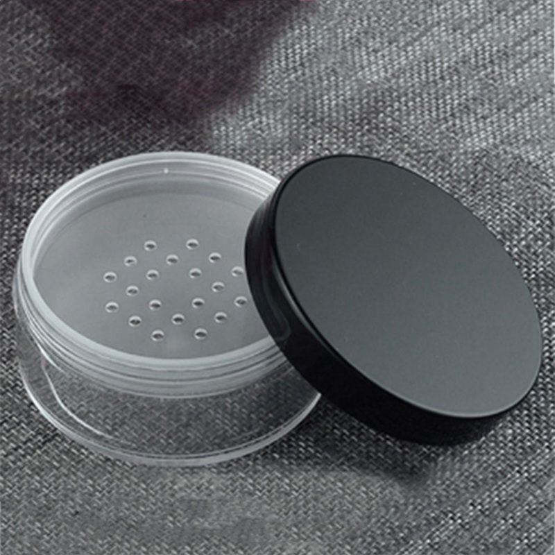 

30g/50g Plastic Loose Powder Jar With Sifter Empty Cosmetic Container Black Matte Cap Makeup Compact Portable Loose Powder Box