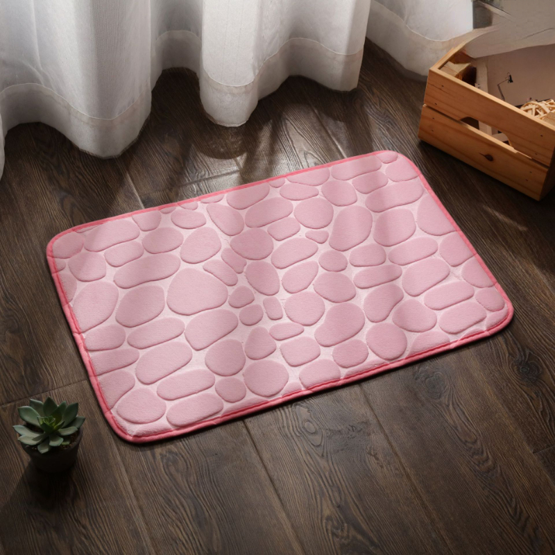 Bath Rugs Rose Flower Embossed Bathroom Bath Mat Flannel Non - Temu