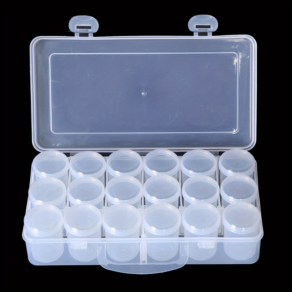 Blulu Clear Plastic Bead Storage Containers Set with 30 Pieces Storage Jars Diamond Painting Accessory Box Transparent Bottles with Lid for DIY