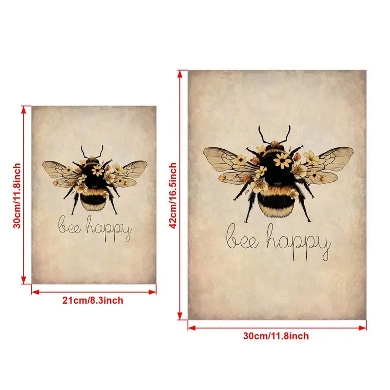 Canvas Poster Bee Happy Print Bee Kind Bee Yourself Nature - Temu