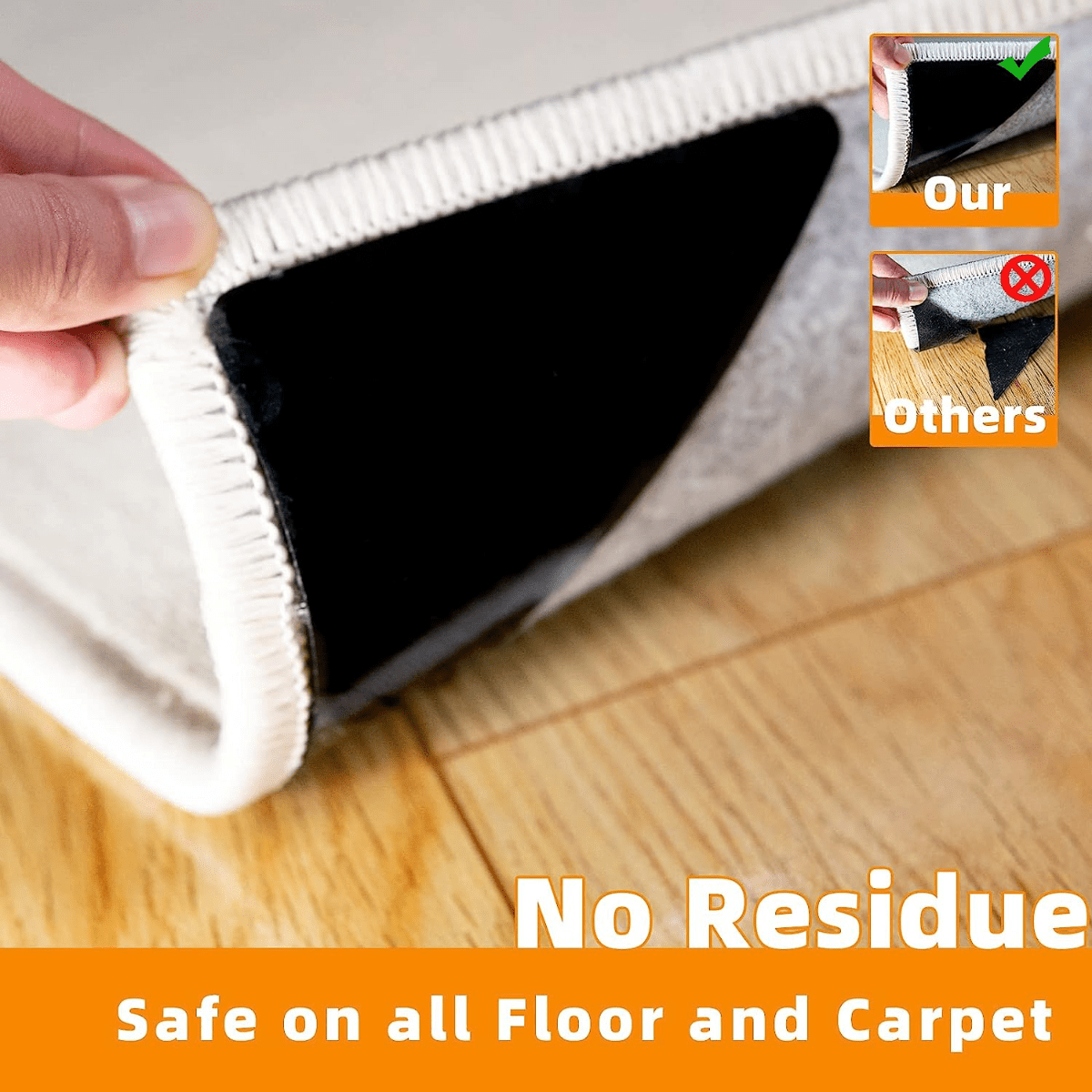 Rug Tape Double Sided Anti Curling Non Slip Reusable Rug Pad - Temu