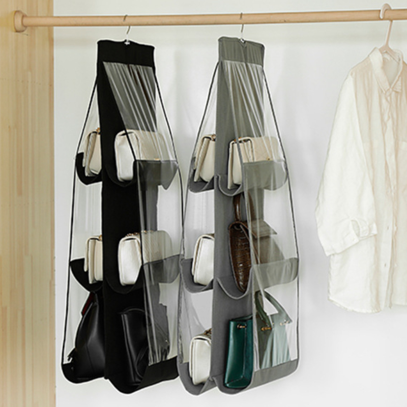 Outgeek Purse organizer Bag Organizer 3 pack | Handbag Storage for Closet  Hanging Pocketbook Storage Holder（Coffee）