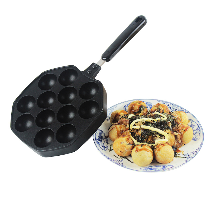 16 Hole Cast Iron Takoyaki Pan Cast Iron Skillet Nonstick Takoyaki Pan  Cooking Mould Tray Kitchen Accessories For Baking Octopus Ball Egg Puffs