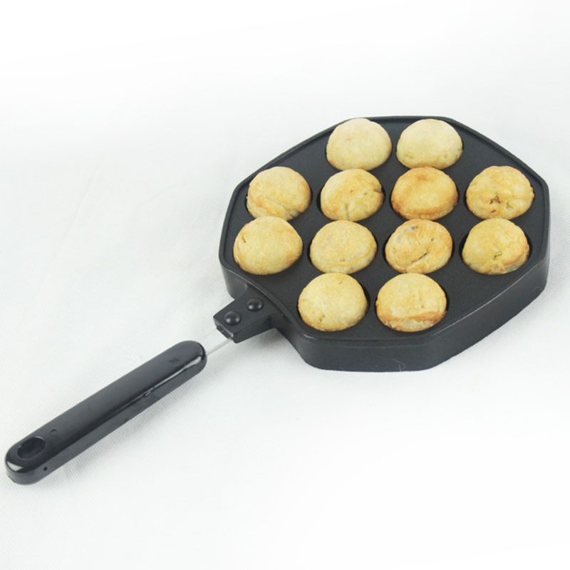 Pan,Cast Iron Aebleskiver Pan 12 Cavities Aluminum Ebelskiver Pan Ideal for  Mini Pancake Mold Cake Pop Pan, and Takoyaki Maker Pancake Maker Baking