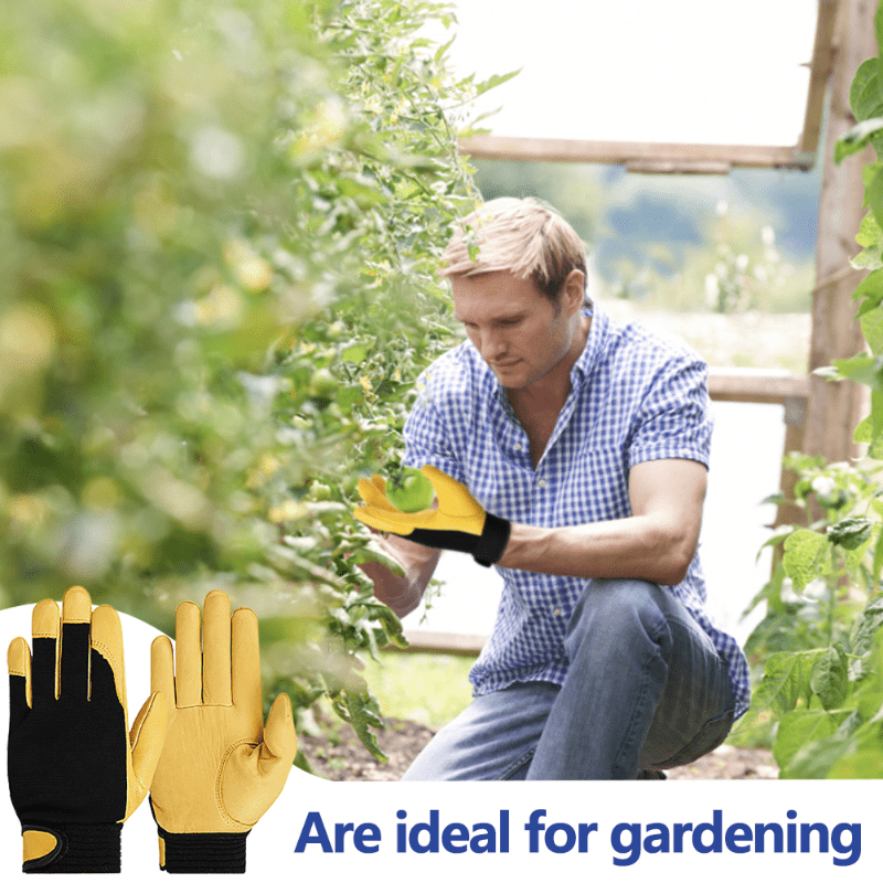 Guantes de jardinería a prueba de espinas, guantes resistentes, guantes de  cuero para jardín, patio, mecánico, soldadura, trabajo de seguridad