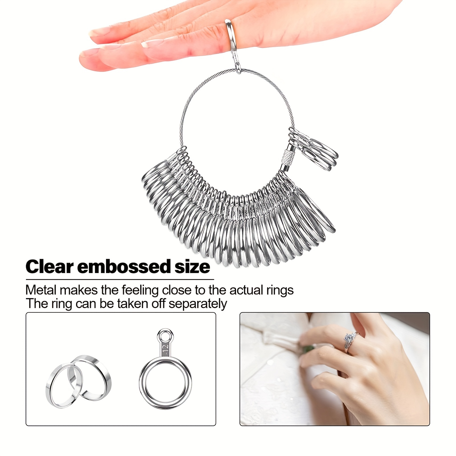 NIUPIKA Ring Sizer Set Finger Gauge Measure Tool Jewelry Sizing Tools Rings Size 1-13 with Half Size 27 Pieces