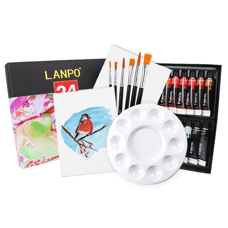 Juego de pinturas acrílicas – Kit de pintura artística de 24 colores para  madera, lienzo, tela, roca y vidrio, pintura acrílica no tóxica para niños