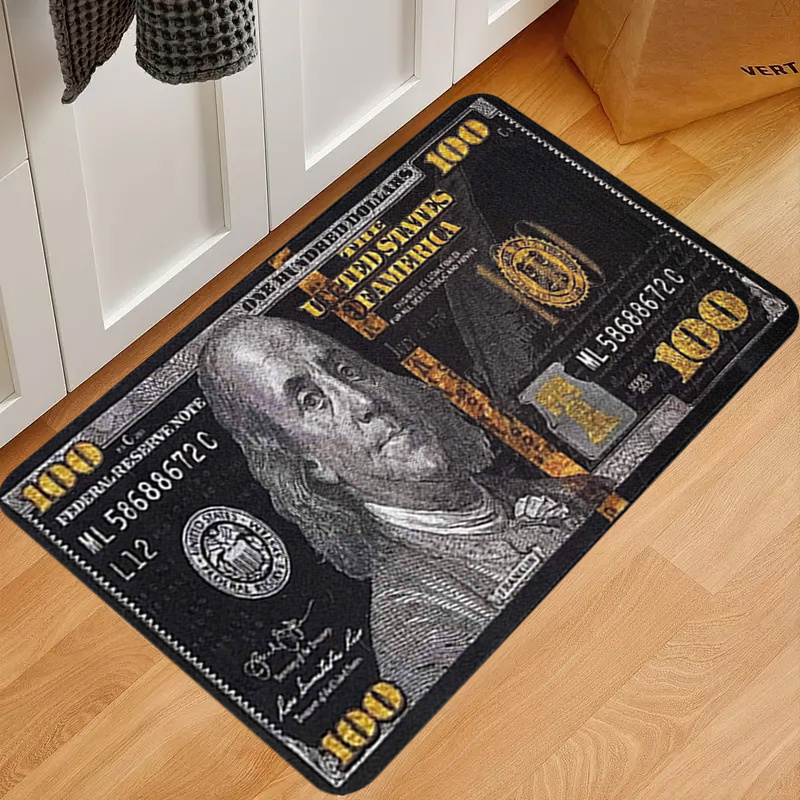 Thickened Black Money Rugs, Soft Cozy 100 Dollor Bill Sponge Area Rug,  Doormat Living Room Bedroom Indoor Outdoor Rug - Temu