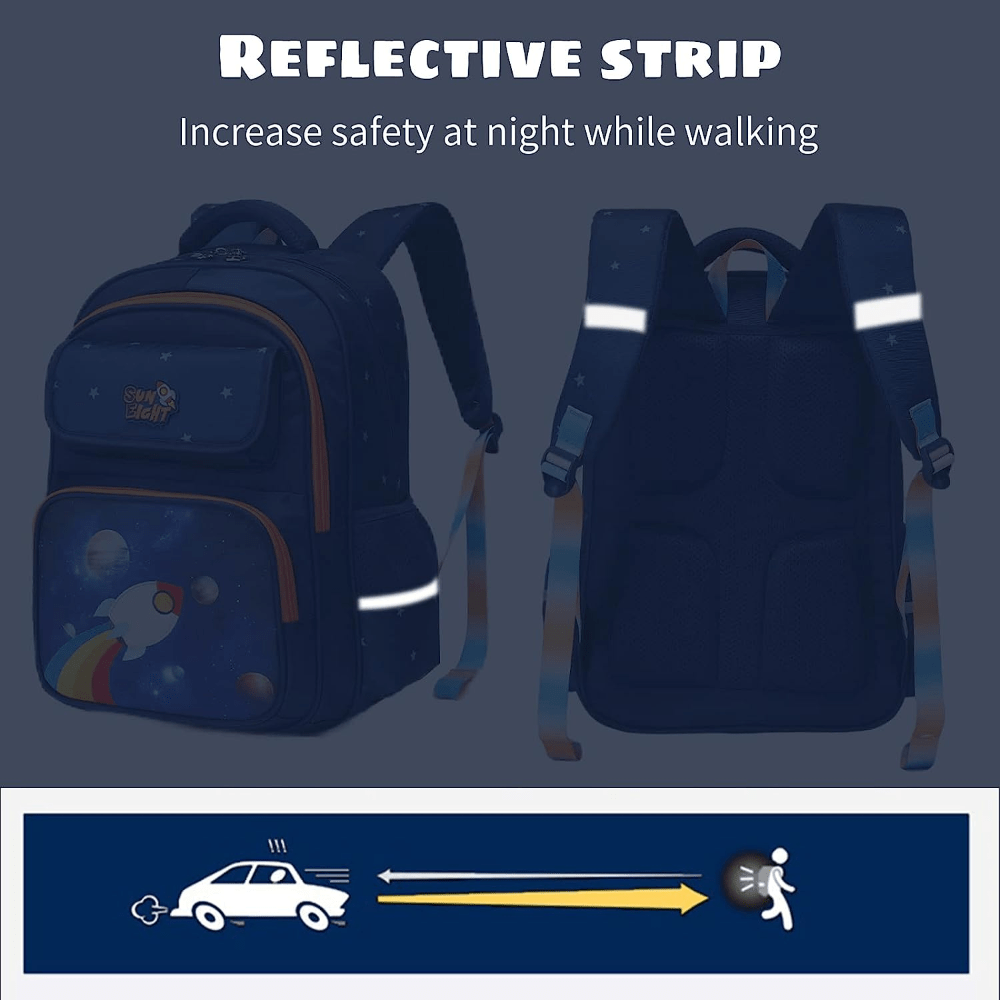 Kids School Backpack 40-64 cm with Reflective Strap