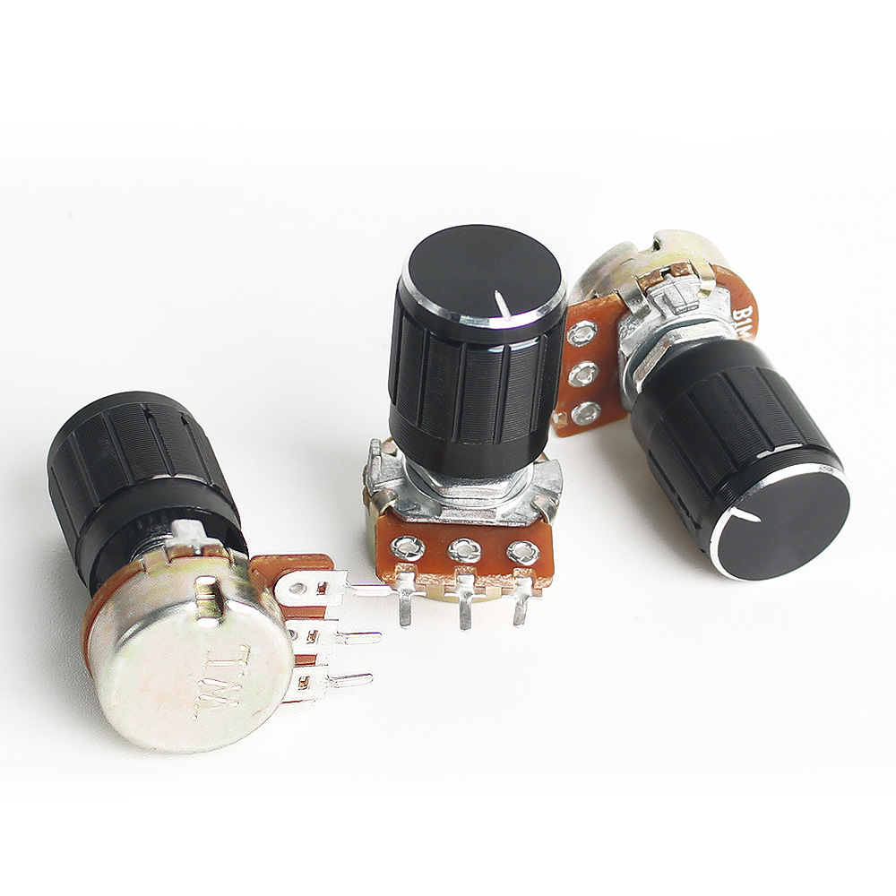 Potenciometro regulador de luz con Interruptor Negro