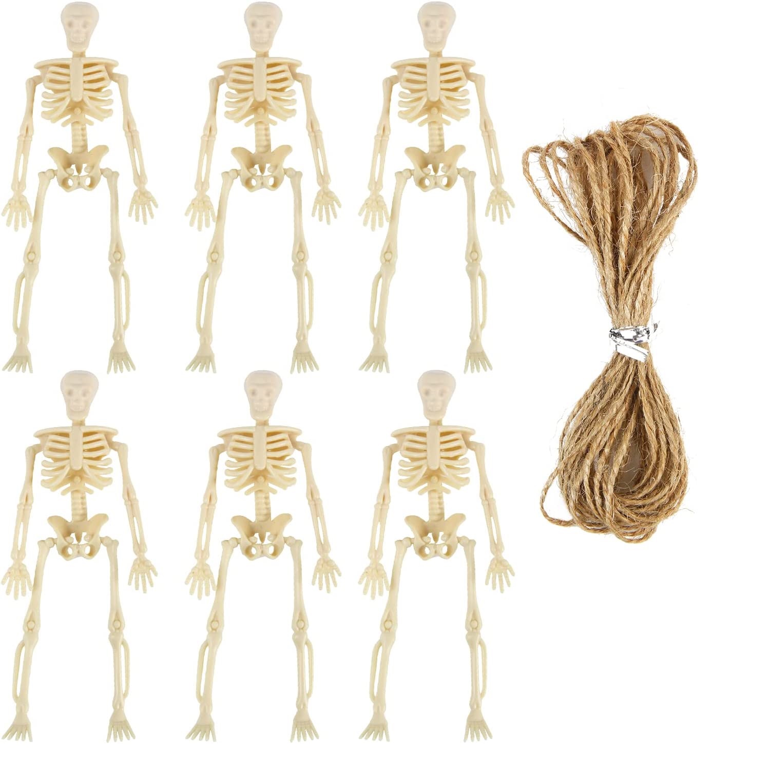Kaufe 6 Stück Mini-Skelettfiguren, kleine Skelette für  Halloween-Dekoration, Halloween-Dekorationen zum Basteln, Spukhaus-Zubehör,  Partygeschenke