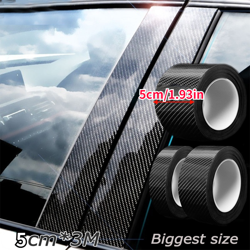 1pc 5cm*3m/1.93in*118in 3D Carbon Fiber Vinyl Car Wrap Sheet Roll Film Car  Stickers And Decal Motorcycle Auto Styling Accessories Automobiles