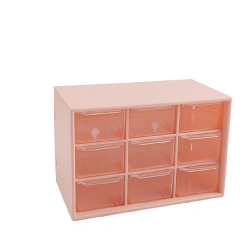  4 Pack Desktop Storage Organizer with 9 Drawers Craft Organizer  with Mini Drawers Plastic Organizers and Storage Drawers for Craft Art  Jewelry Cosmetics Sewing Supplies Storage (Rose Pink) : Arts, Crafts