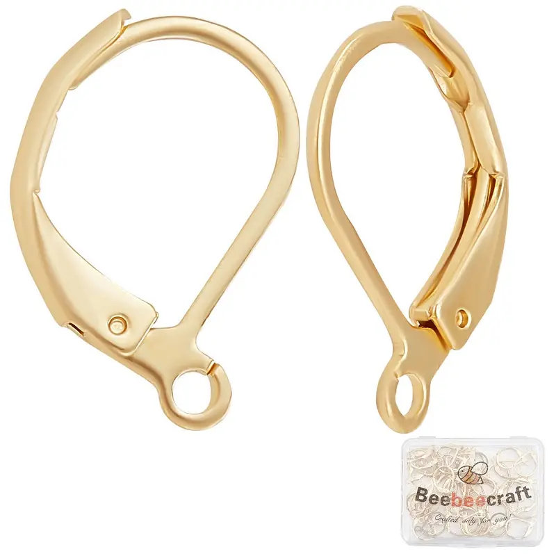 Leverback Earring Hooks Real 18k Gold Plated Stainless Steel - Temu