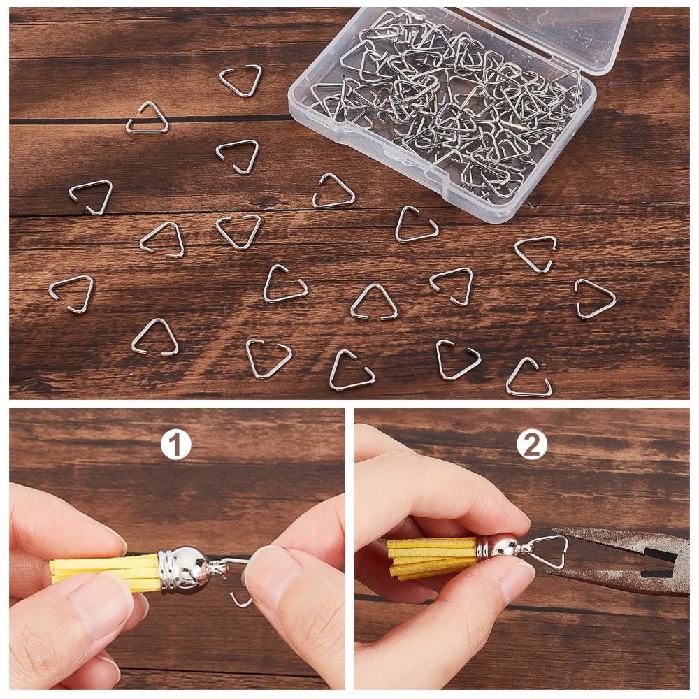 30x Triangle Pinch Pendant Bails for Jewelry Making Bead