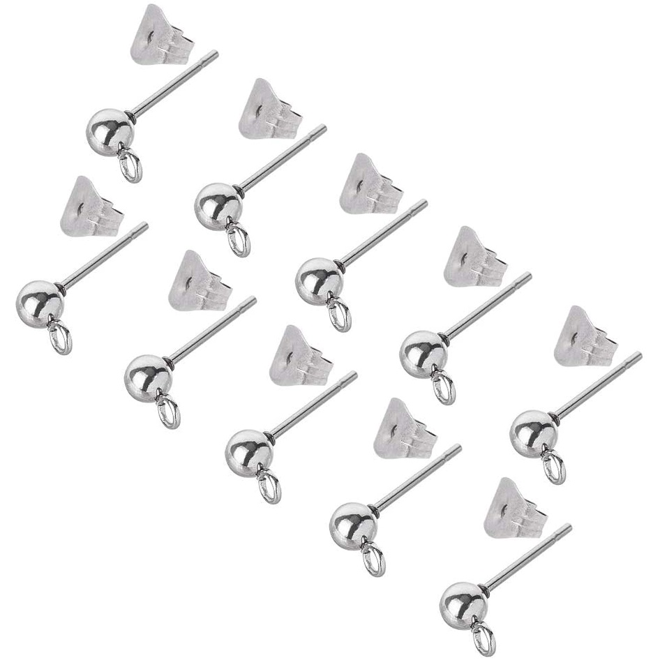 304 Stainless Steel Stud Earring Findings With Loop Ear - Temu