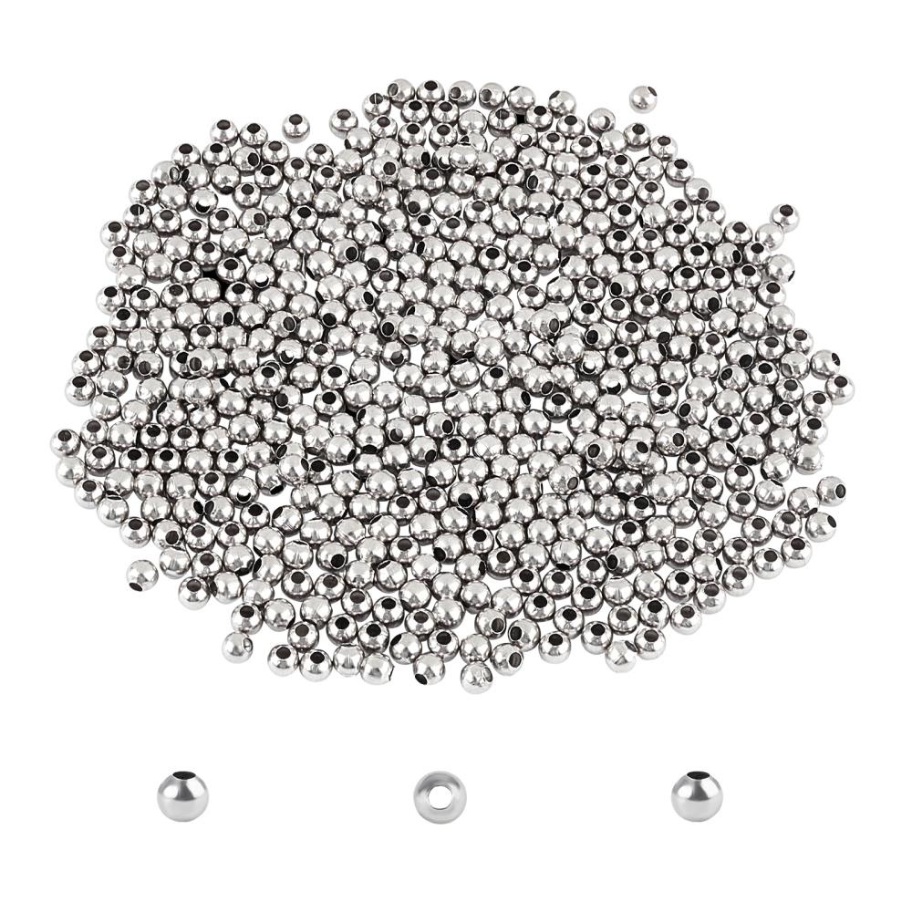 150Pcs Metal Spacer Beads for Jewelry Making 10mm Metallic Plated Round  Beads Small Spacer Round Ball Beads Seamless Smooth Loose Beads for Earring