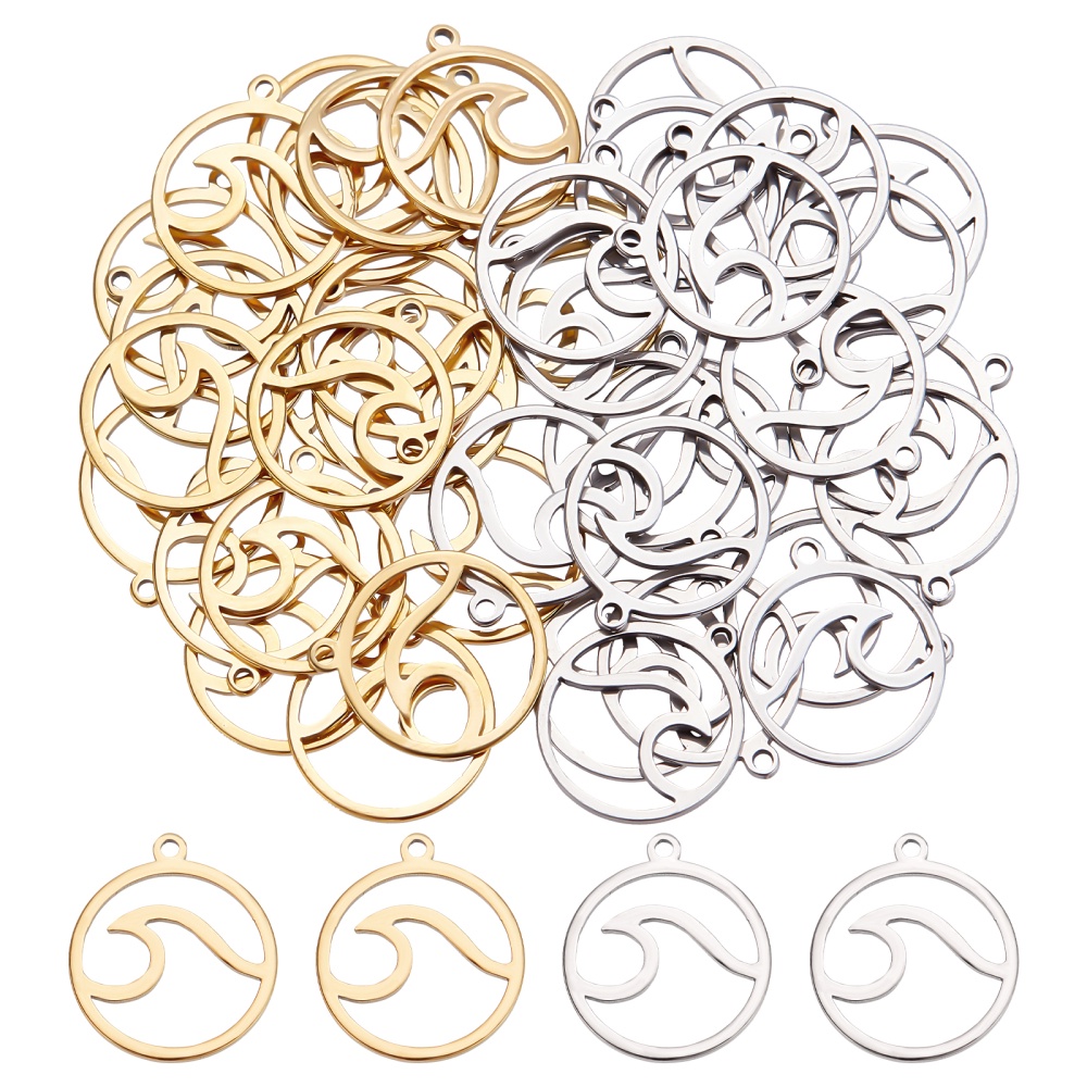3 Colors Crescent Moon Stainless Steel Charms Hole Pendant - Temu