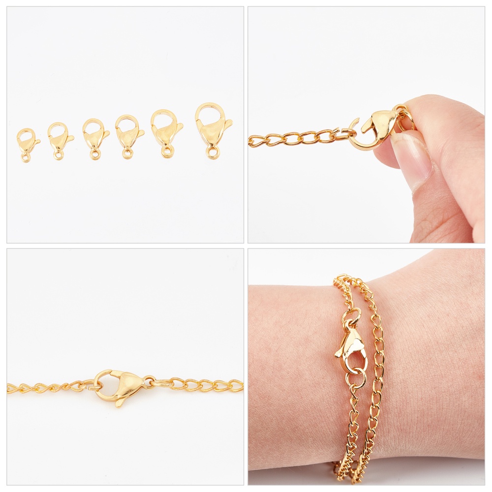 Stainless Steel Gold plated Lobster Claw Clasps Bracelet - Temu