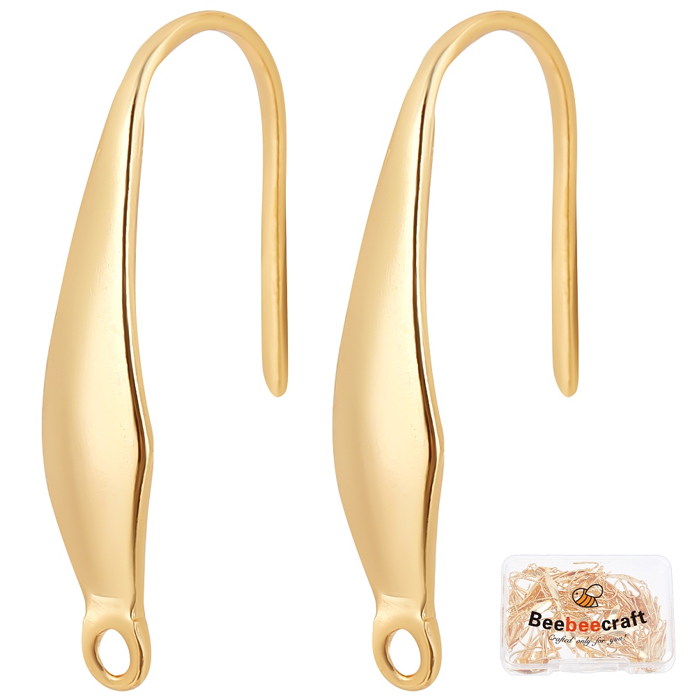 18k Gold Plated Stainless Steel Earring Hooks Fish Hooks Ear - Temu