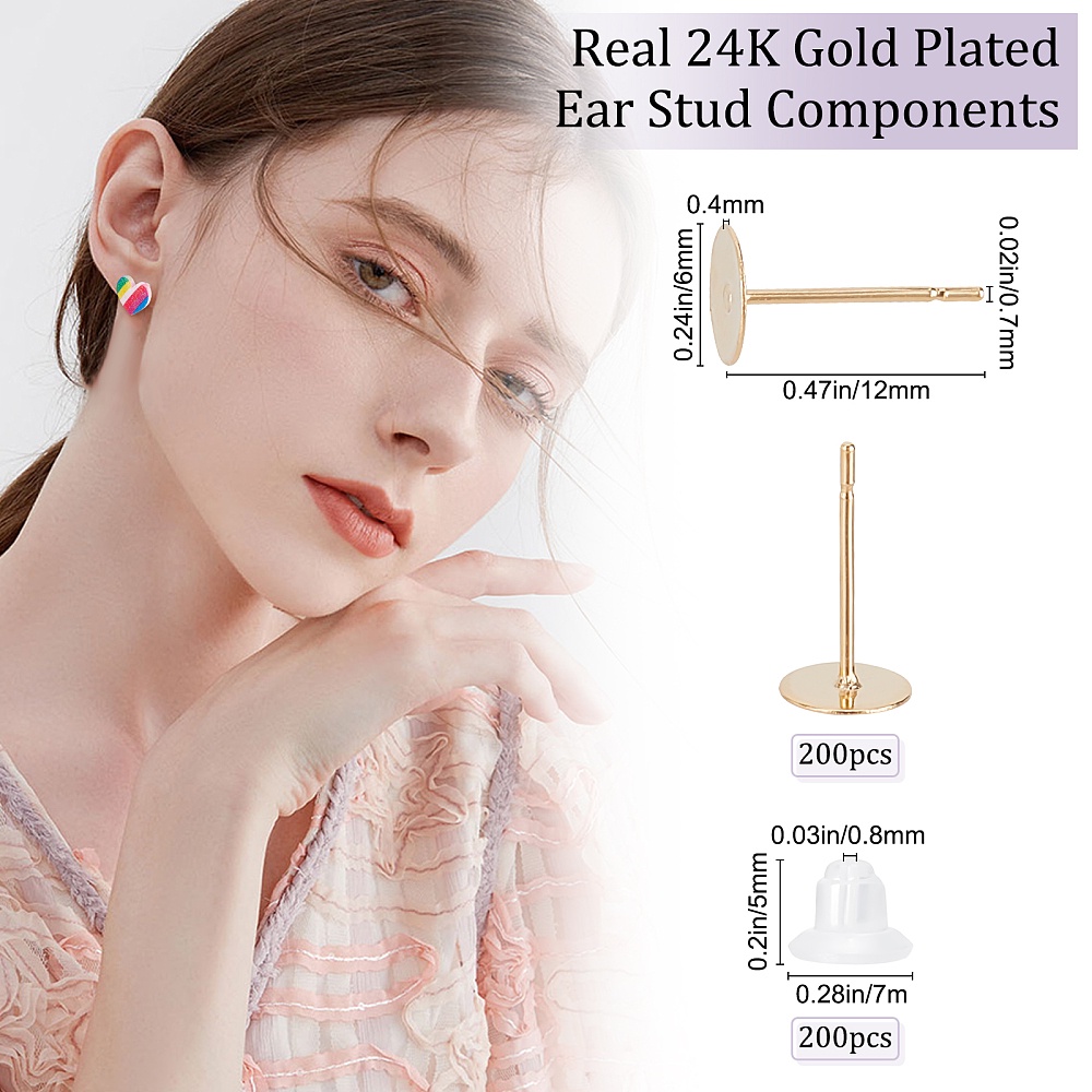 Gold Plated Stainless Steel Blank Post Earring - Temu