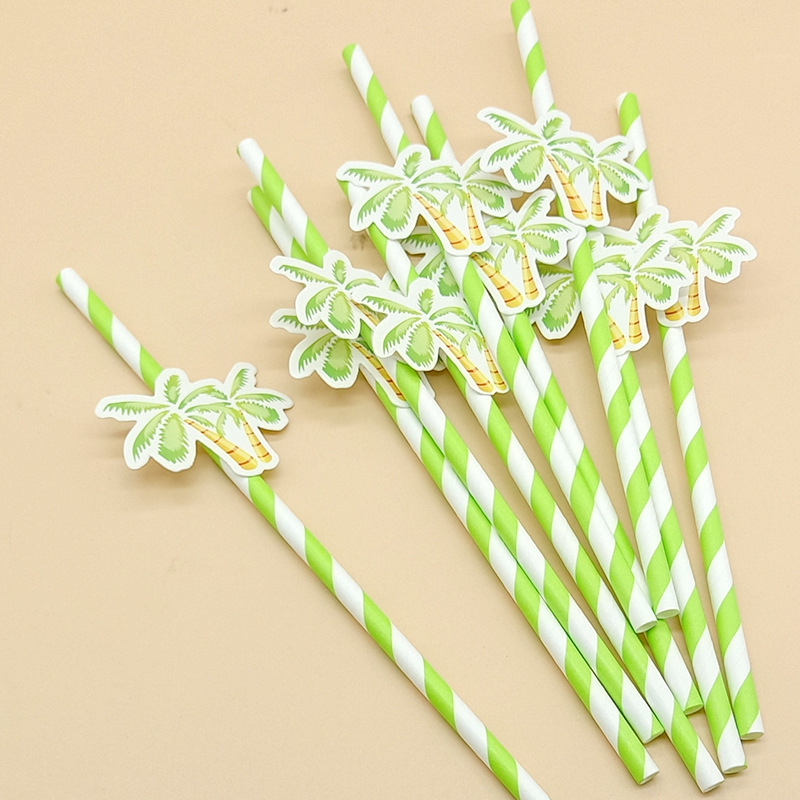 Paper Straws,Biodegradable Paper Straws,Drinking Straws Disposable  Degradable Paper Straw Beverage Party Dessert Cake Decoration(200pc) for  Party