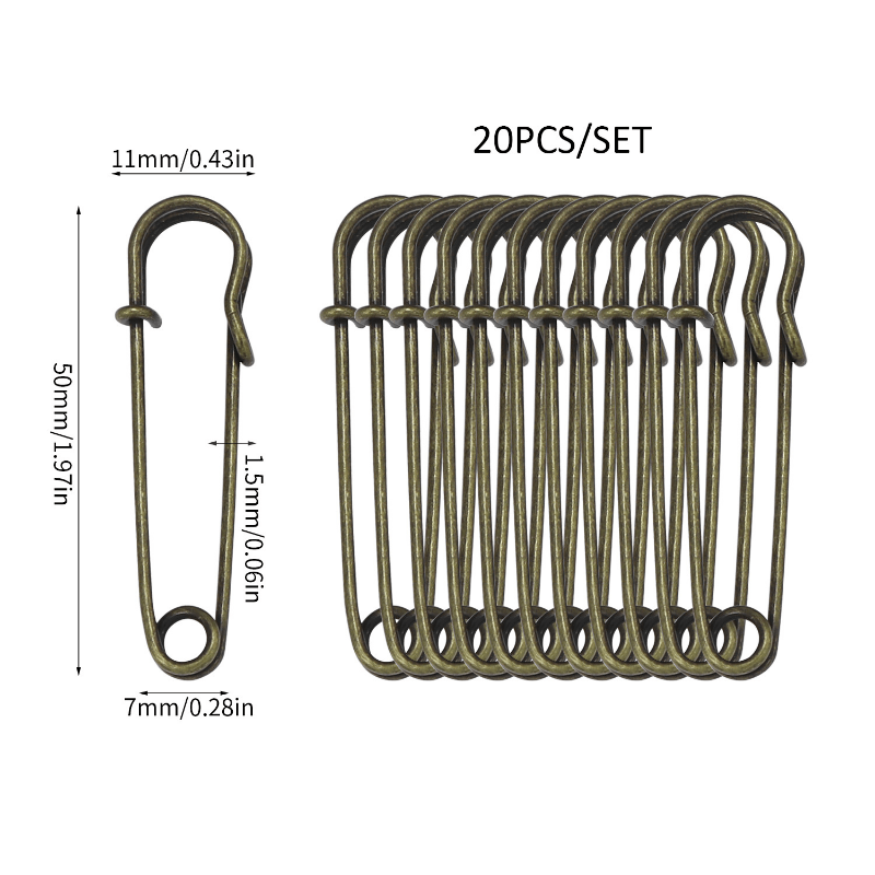 50-20pcs Stainless Steel Safety Pins DIY Sewing Tools Supplies