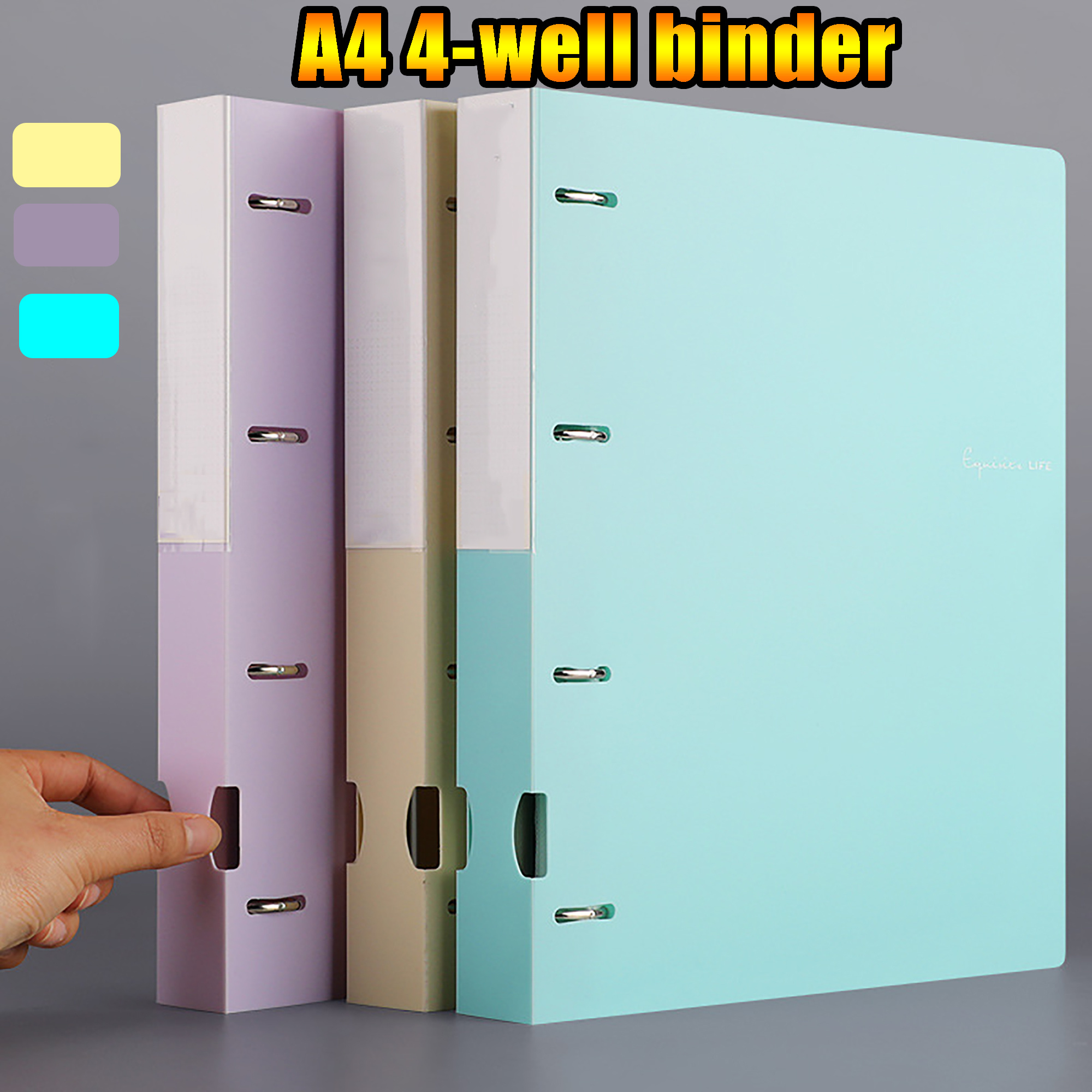4 ring Binder Covers Folder Blue D clip Plastic Pp Data Clip - Temu