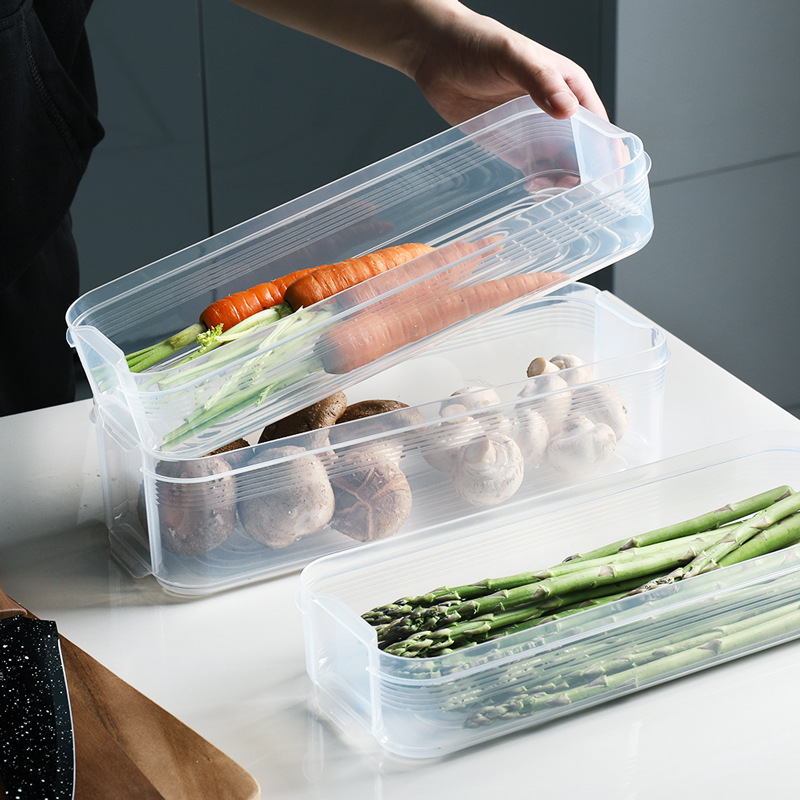 Food Grade Refrigerator Storage Box With Grids - Fresh-keeping Container  For Fruits, Vegetables, Meat, Eggs, Ginger, Garlic, And More - Kitchen  Utensil For Organized And Convenient Food Storage - Temu