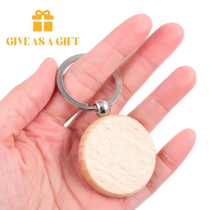 Wooden Keychain Making Kit Diy Wooden Pendant With Key Rings - Temu