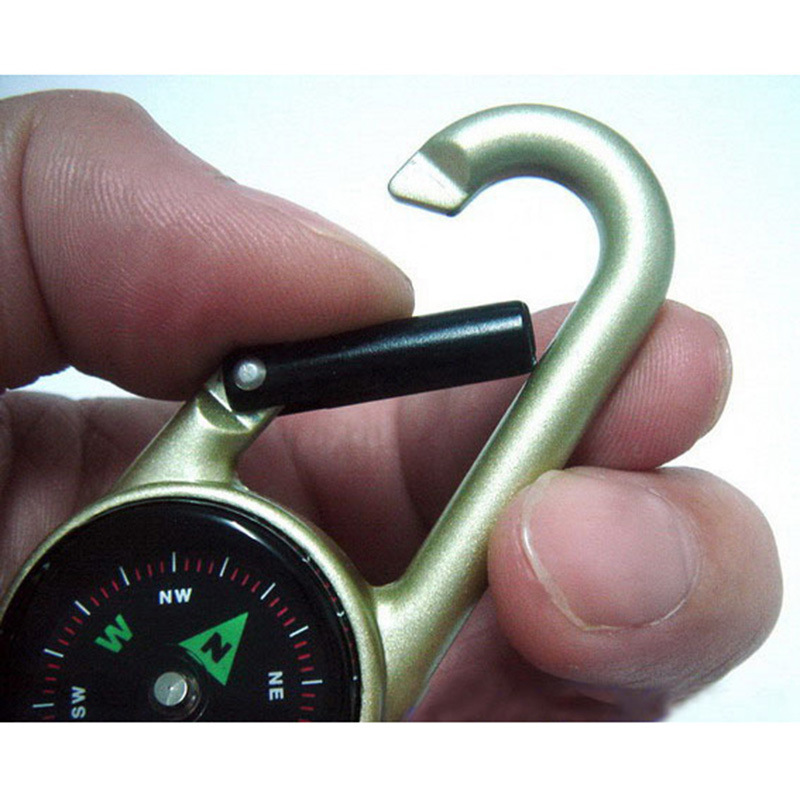 Compass With Carabiner + Multifunction Thermometer Portable Metal